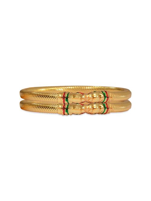 traditional designer original look golden bangles - 13410683 - Very Small Image - 1