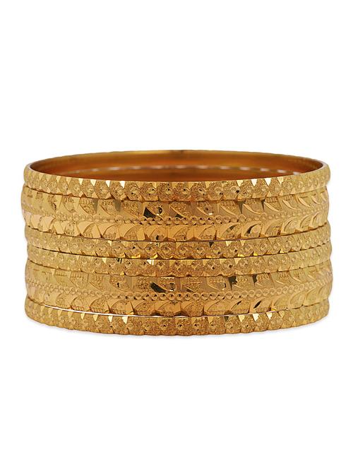 traditional designer original look golden bangles - 13410687 - Very Small Image - 1
