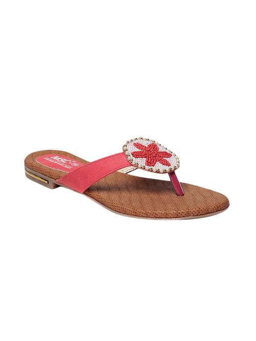 red faux leather toe separator sandals - 13410820 - Very Small Image - 1