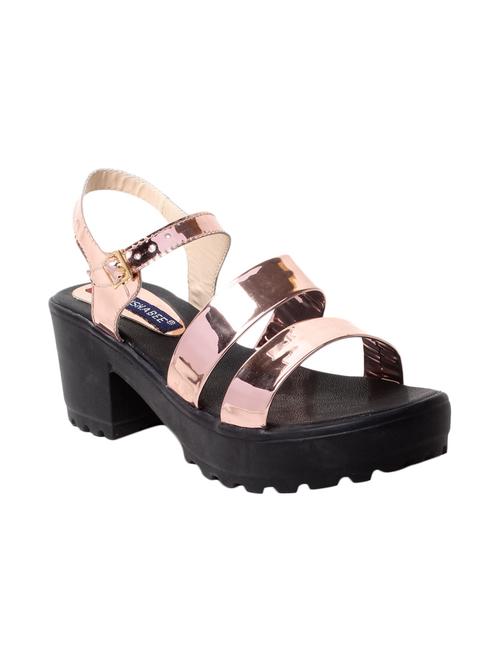 bronze leatherette ankle strap sandals - 13410882 - Very Small Image - 1