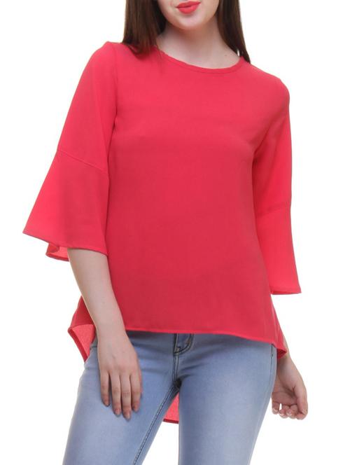 red crepe asymmetric top - 13411309 - Very Small Image - 1