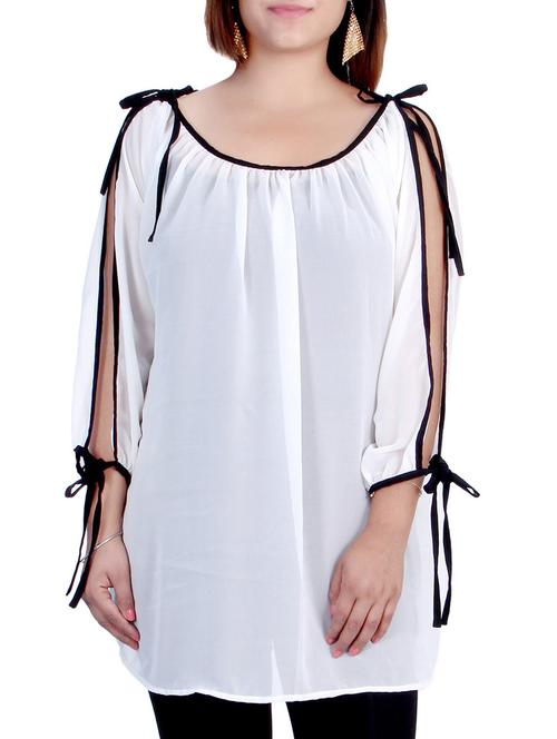 white georgette regular top - 13411329 - Very Small Image - 1