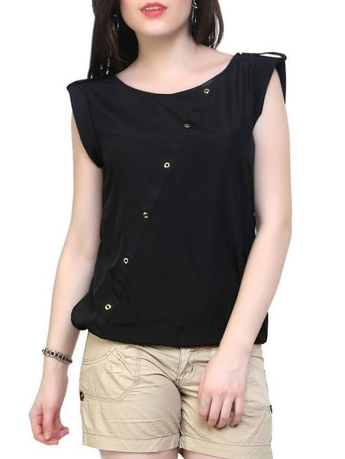 black crepe top - 13411330 - Very Small Image - 1