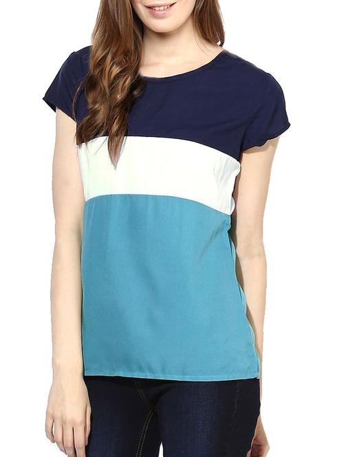 light blue crepe regular top - 13411341 - Very Small Image - 1