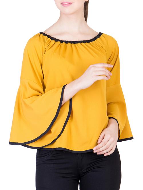 yellow crepe regular top - 13411347 - Very Small Image - 1