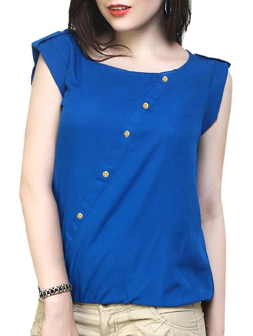 blue crepe regular top - 13411351 - Very Small Image - 1