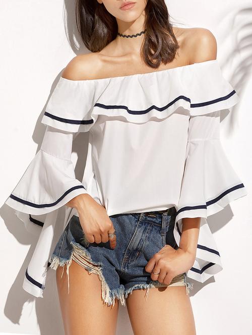 white crepe top - 13411354 - Very Small Image - 1