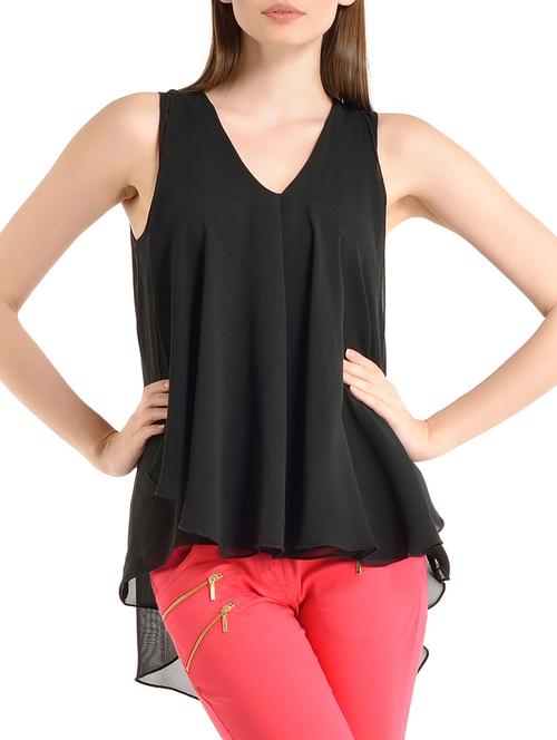 black georgette asymmetric top - 13411360 - Very Small Image - 1