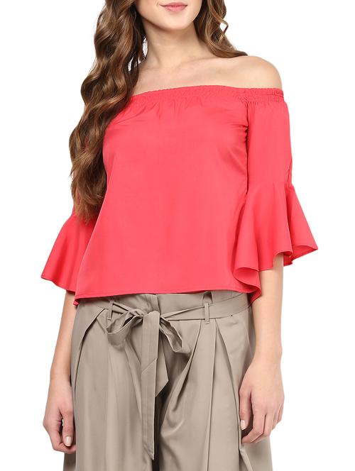red crepe regular top - 13411374 - Very Small Image - 1