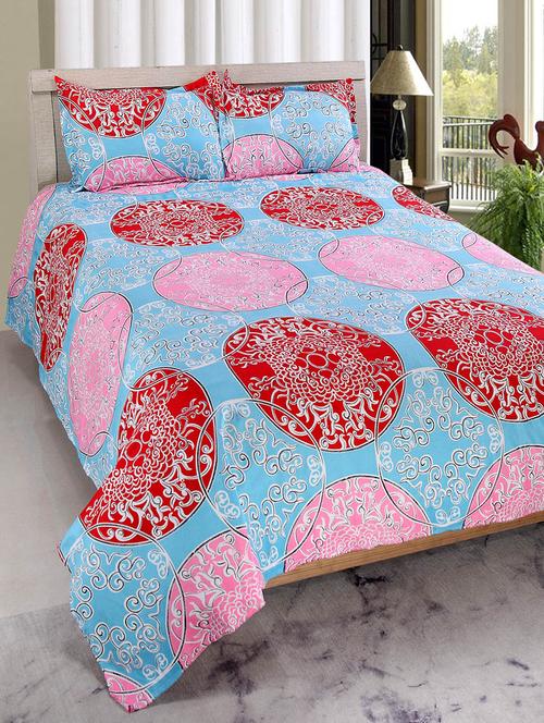 welhouse india cotton 3d 1 double bedsheet with 2 pillow covers - 13411441 - Very Small Image - 1