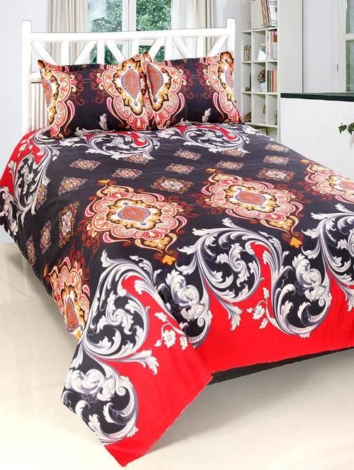 welhouse india cotton 3d 1 double bedsheet with 2 pillow covers - 13411452 - Very Small Image - 1