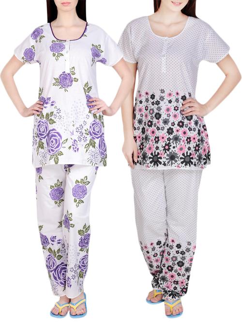 combo of 2 multicolored pyjama nightwear set - 13416534 - Very Small Image - 1