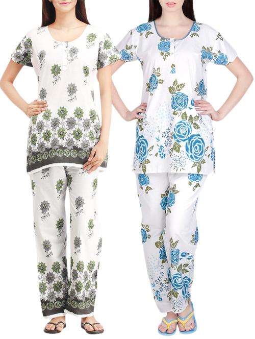 combo of 2 multicolored pyjama nightwear set - 13416556 - Very Small Image - 1