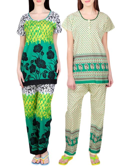 combo of 2 multicolored pyjama nightwear set - 13416692 - Very Small Image - 1