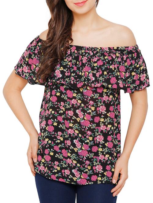 multi colored viscose ruffle top - 13419566 - Very Small Image - 1