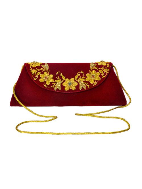 maroon velvet clutch - 13419577 - Very Small Image - 1