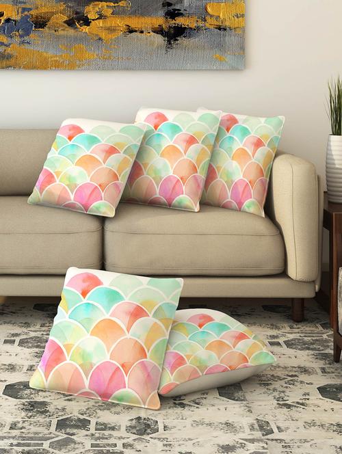 la verve digital printed canvas cushion cover set of 5 - 13420103 - Very Small Image - 1