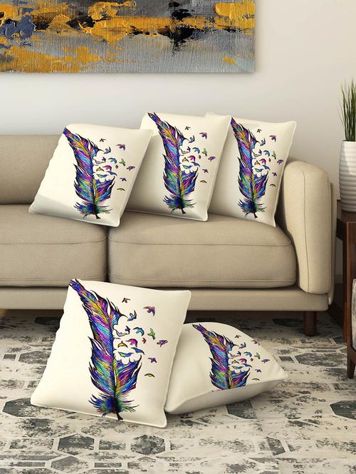 la verve digital printed canvas cushion cover set of 5 - 13420104 - Very Small Image - 1
