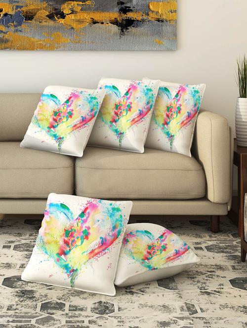 la verve digital printed canvas cushion cover set of 5 - 13420105 - Very Small Image - 1
