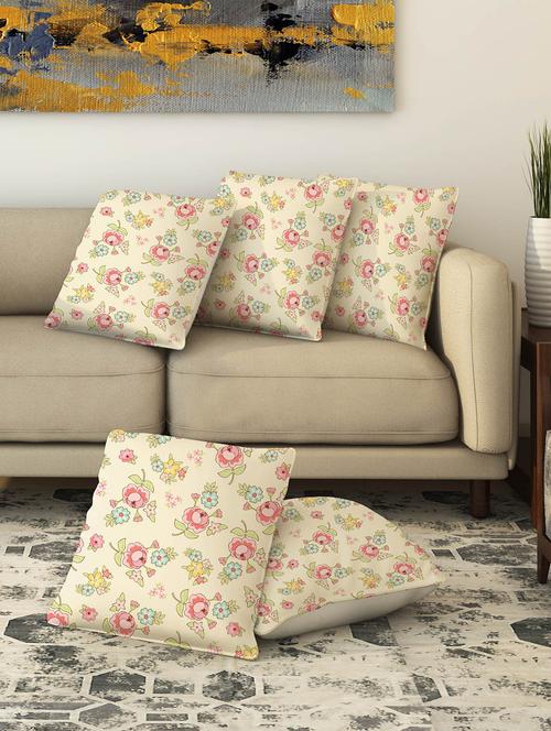 la verve digital printed canvas cushion cover set of 5 - 13420110 - Very Small Image - 1