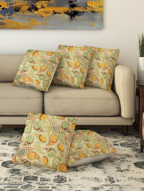 la verve digital printed canvas cushion cover set of 5 - 13420129 - Very Small Image - 1
