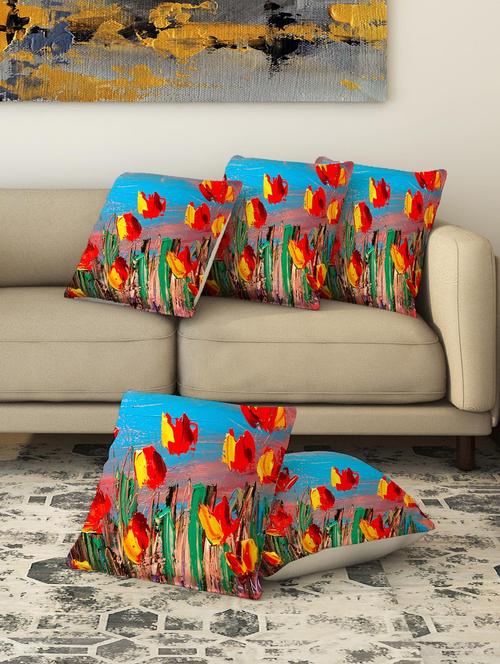 la verve digital printed canvas cushion cover set of 5 - 13420159 - Very Small Image - 1