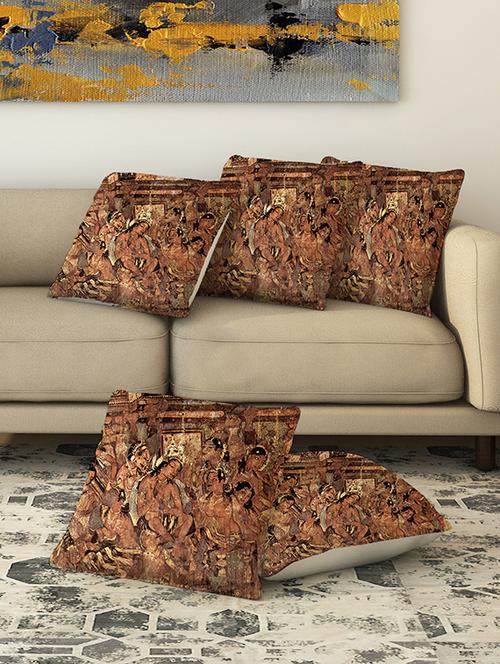 la verve digital printed canvas cushion cover set of 5 - 13420187 - Very Small Image - 1
