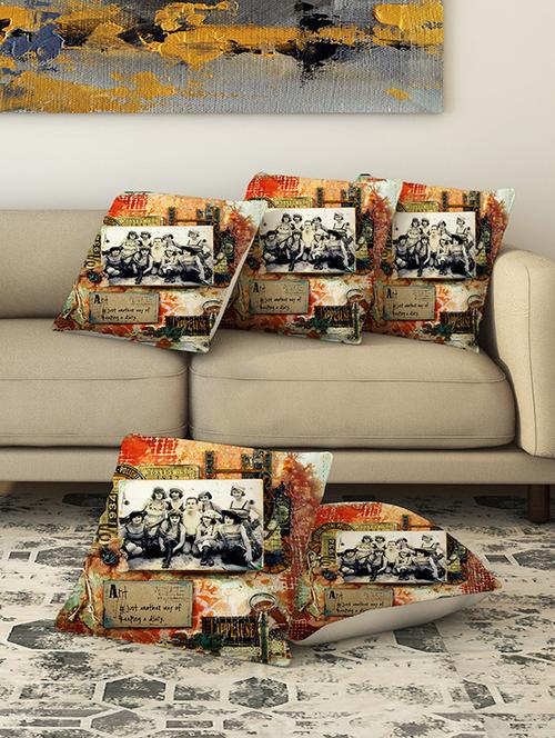 la verve digital printed canvas cushion cover set of 5 - 13420191 - Very Small Image - 1