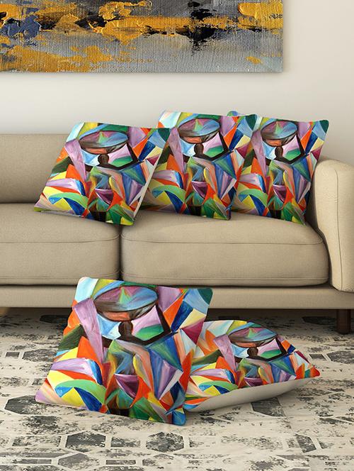 la verve digital printed canvas cushion cover set of 5 - 13420195 - Very Small Image - 1