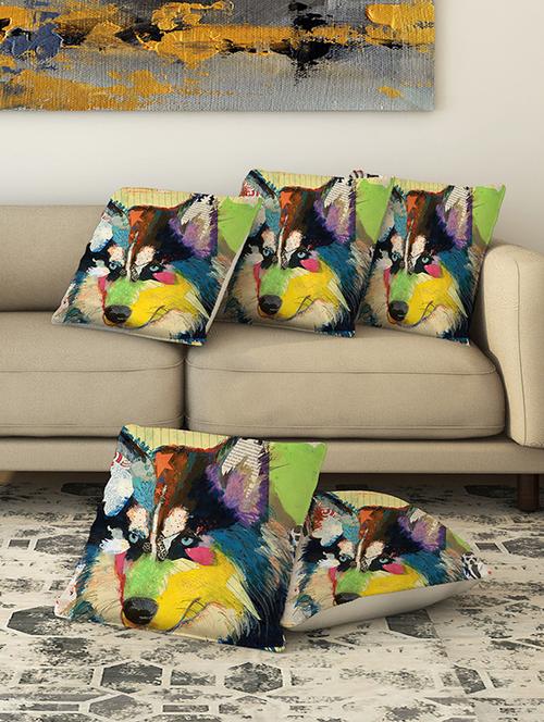 la verve digital printed canvas cushion cover set of 5 - 13420197 - Very Small Image - 1