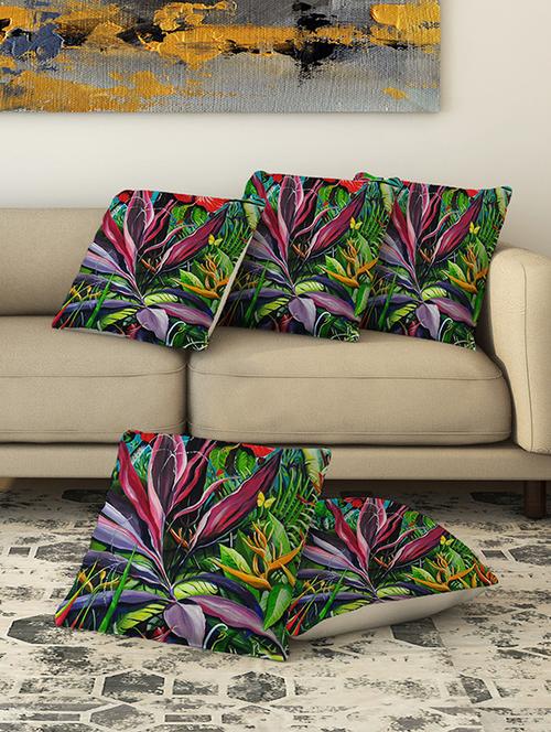 la verve digital printed canvas cushion cover set of 5 - 13420198 - Very Small Image - 1
