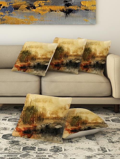 la verve digital printed canvas cushion cover set of 5 - 13420199 - Very Small Image - 1