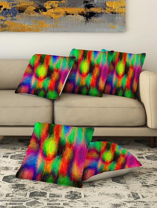 la verve digital printed canvas cushion cover set of 5 - 13420201 - Very Small Image - 1
