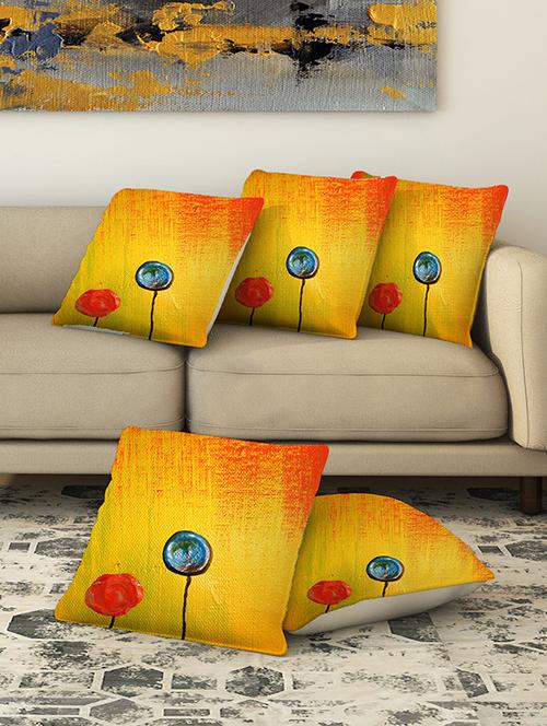 la verve digital printed canvas cushion cover set of 5 - 13420204 - Very Small Image - 1