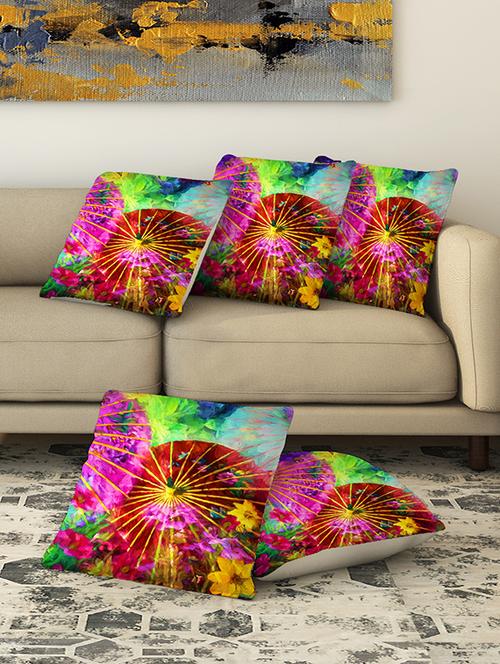 la verve digital printed canvas cushion cover set of 5 - 13420210 - Very Small Image - 1