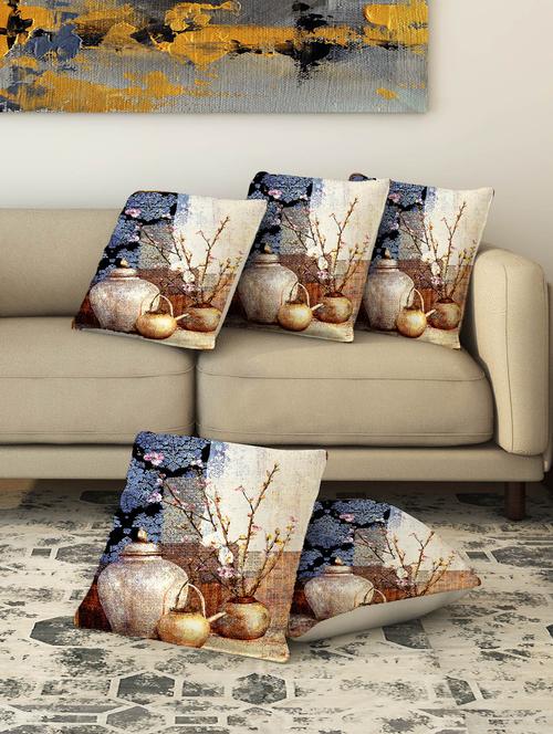la verve digital printed canvas cushion cover set of 5 - 13420218 - Very Small Image - 1