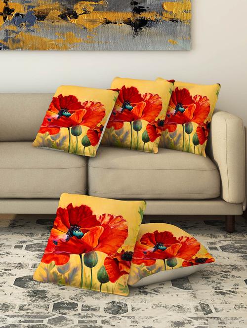 la verve digital printed canvas cushion cover set of 5 - 13420219 - Very Small Image - 1