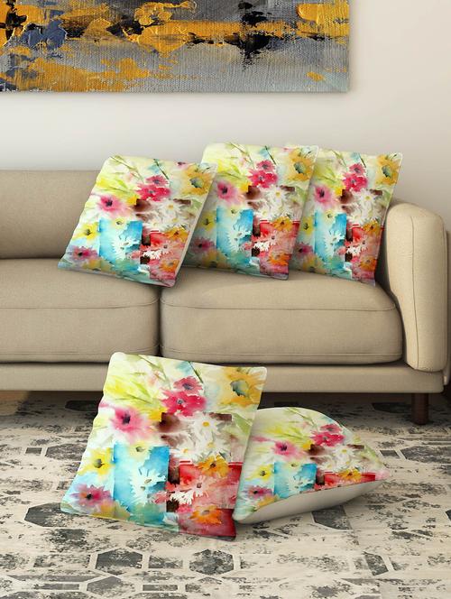 la verve digital printed canvas cushion cover set of 5 - 13420220 - Very Small Image - 1