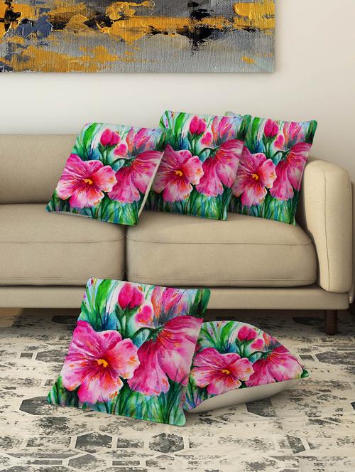 la verve digital printed canvas cushion cover set of 5 - 13420228 - Very Small Image - 1