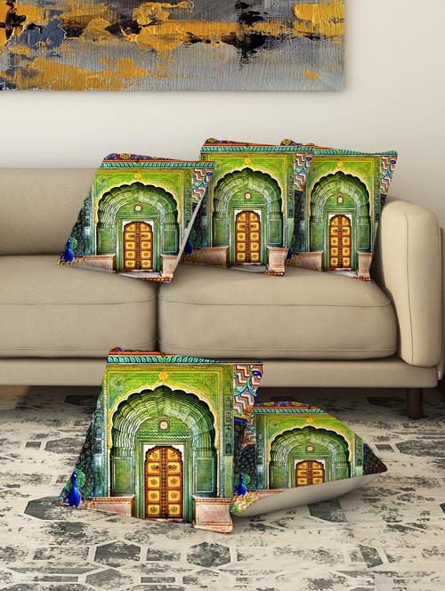 la verve digital printed canvas cushion cover set of 5 - 13420244 - Very Small Image - 1