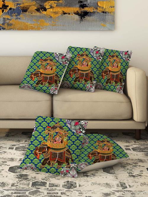 la verve digital printed canvas cushion cover set of 5 - 13420246 - Very Small Image - 1