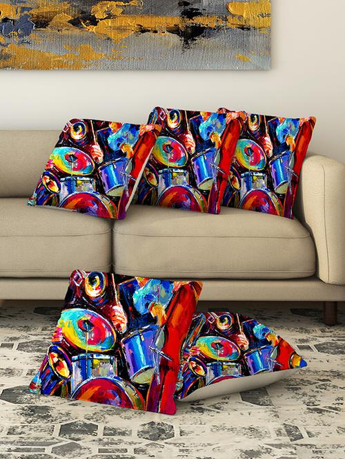 la verve digital printed canvas cushion cover set of 5 - 13420257 - Very Small Image - 1