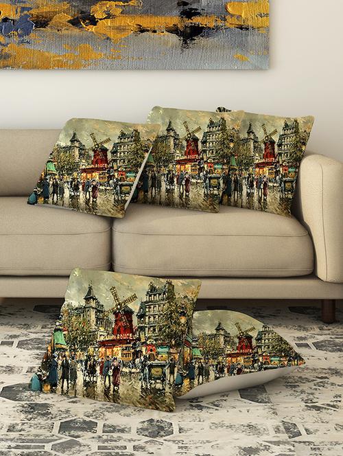 la verve digital printed canvas cushion cover set of 5 - 13420263 - Very Small Image - 1