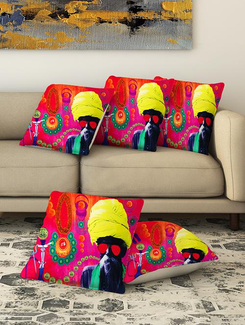 la verve digital printed canvas cushion cover set of 5 - 13420268 - Very Small Image - 1