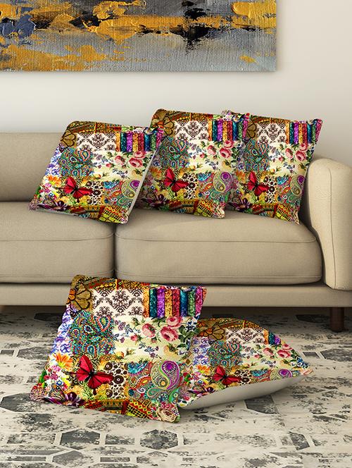 la verve digital printed canvas cushion cover set of 5 - 13420273 - Very Small Image - 1