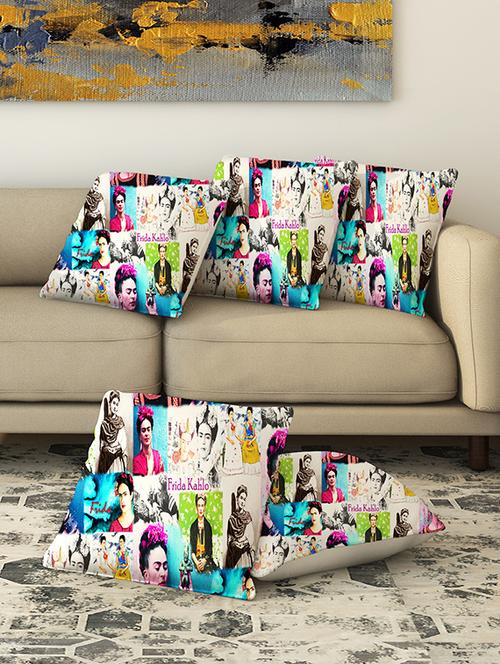 la verve digital printed canvas cushion cover set of 5 - 13420274 - Very Small Image - 1