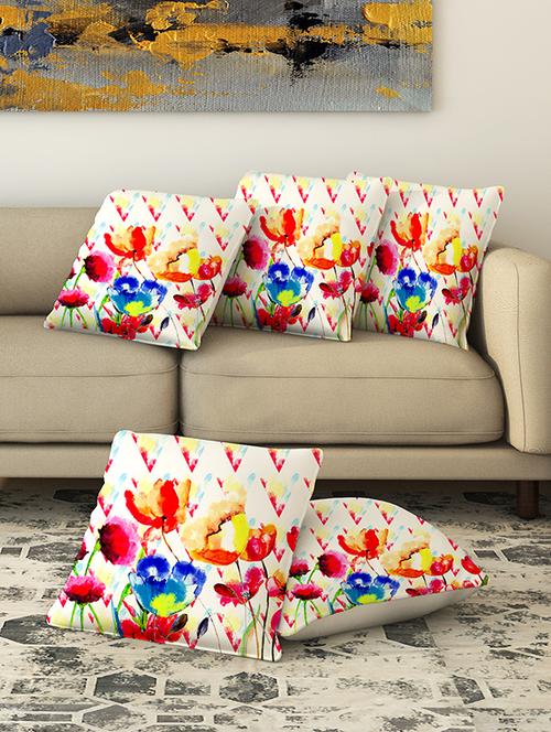 la verve digital printed canvas cushion cover set of 5 - 13420280 - Very Small Image - 1