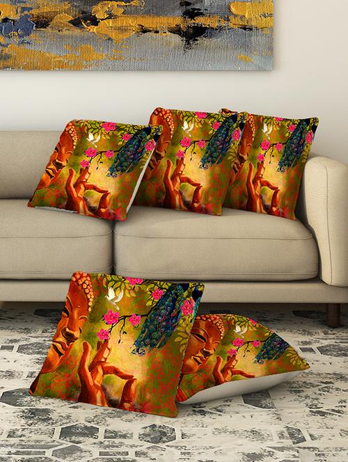 la verve digital printed canvas cushion cover set of 5 - 13420281 - Very Small Image - 1