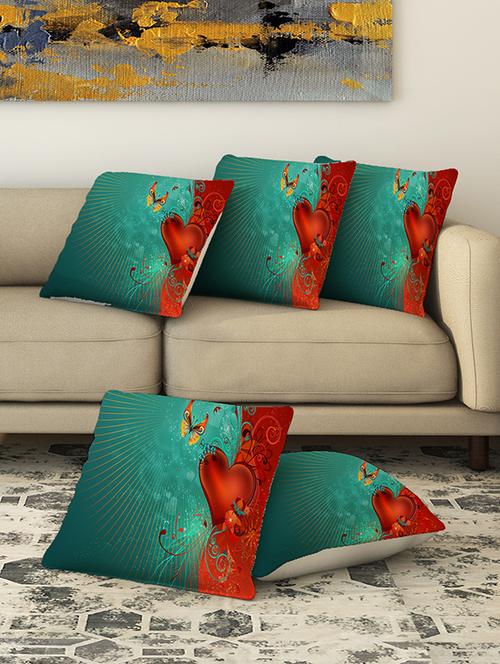 la verve digital printed canvas cushion cover set of 5 - 13420282 - Very Small Image - 1