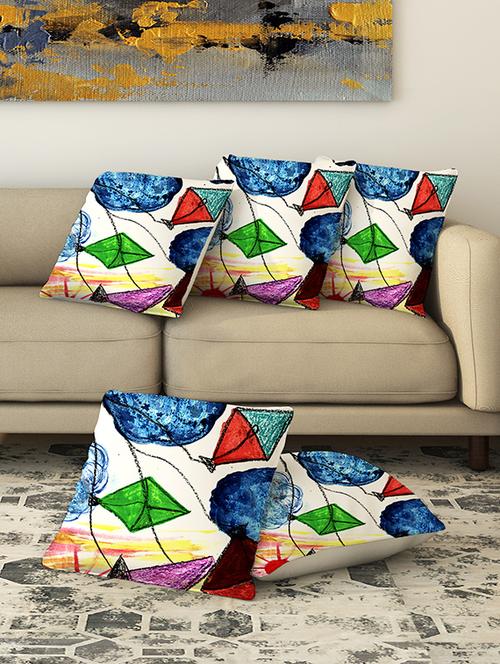 la verve digital printed canvas cushion cover set of 5 - 13420292 - Very Small Image - 1